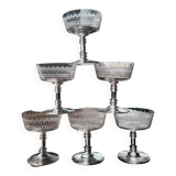 6 Crystal champagne glasses