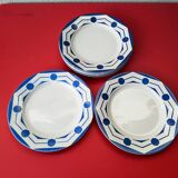 Lot of six flat plates from Digoin Sarreguemines