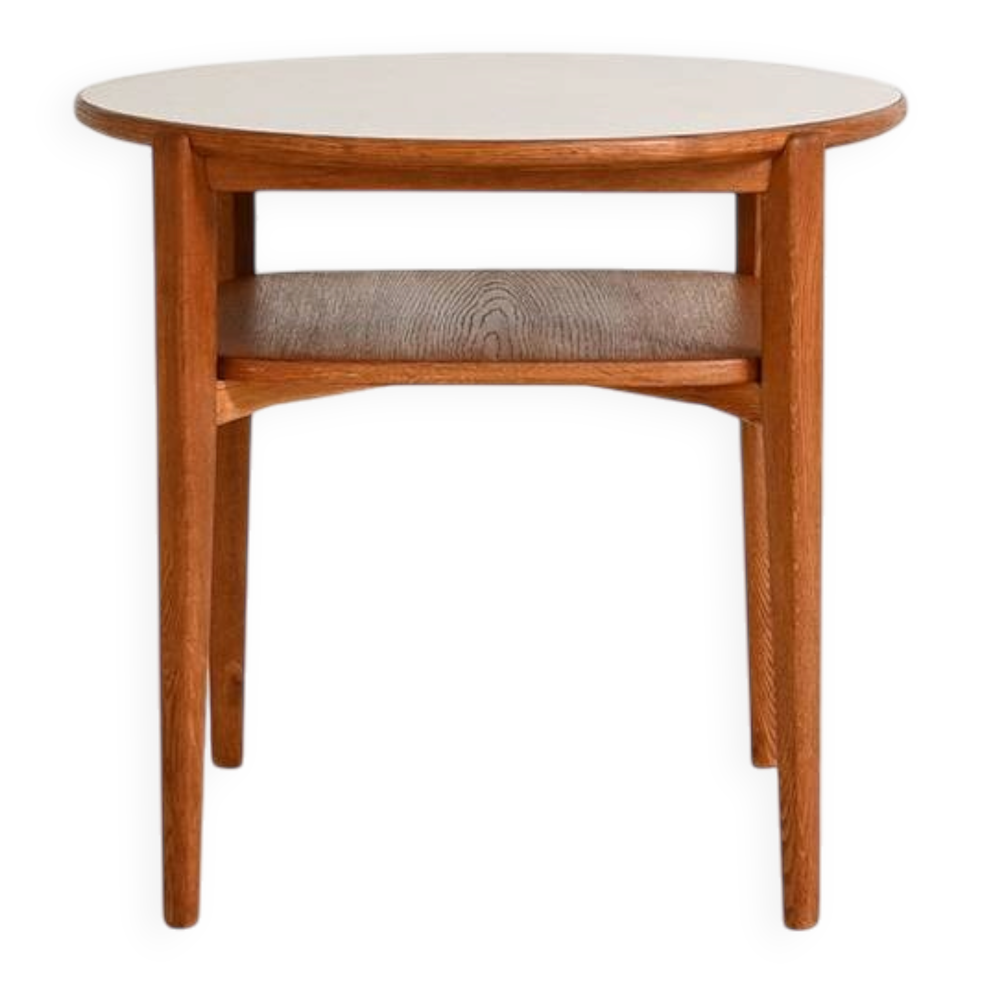 Table d'appoint en chêne et stratifié, Ferdinand Lundqvist, années 1950-1960.