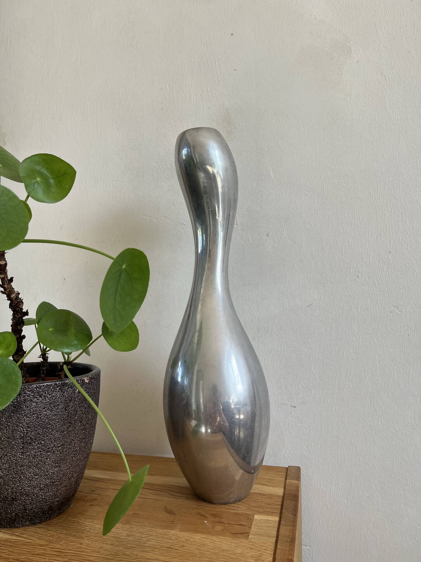 Vase vintage en métal argenté