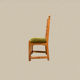 Ensemble de 6 chaises brutalistes velours vert