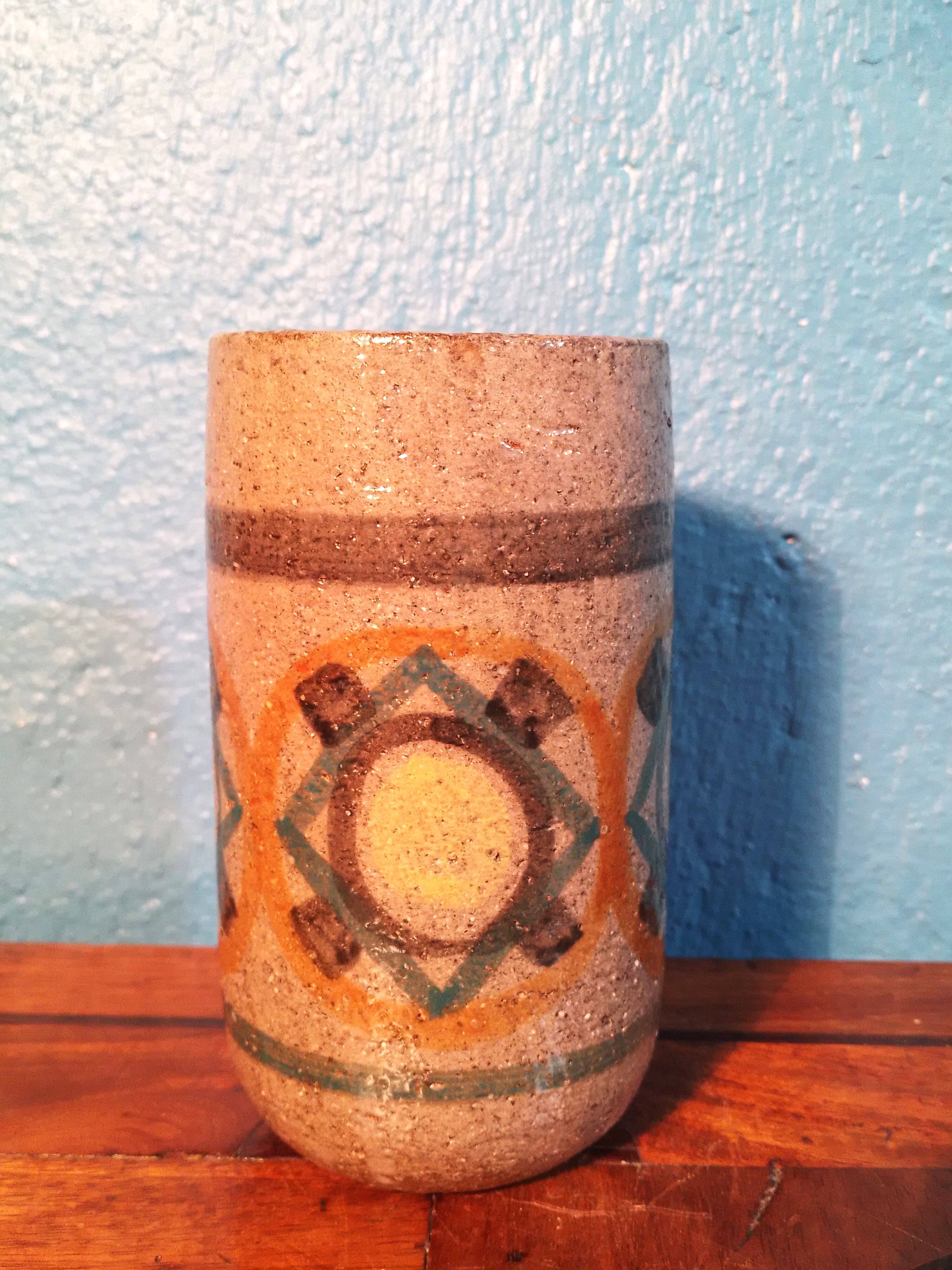 Ceramic pot "Flowers" 1960s