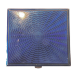 Art deco cigarette case, silver and vermeil and blue enamel