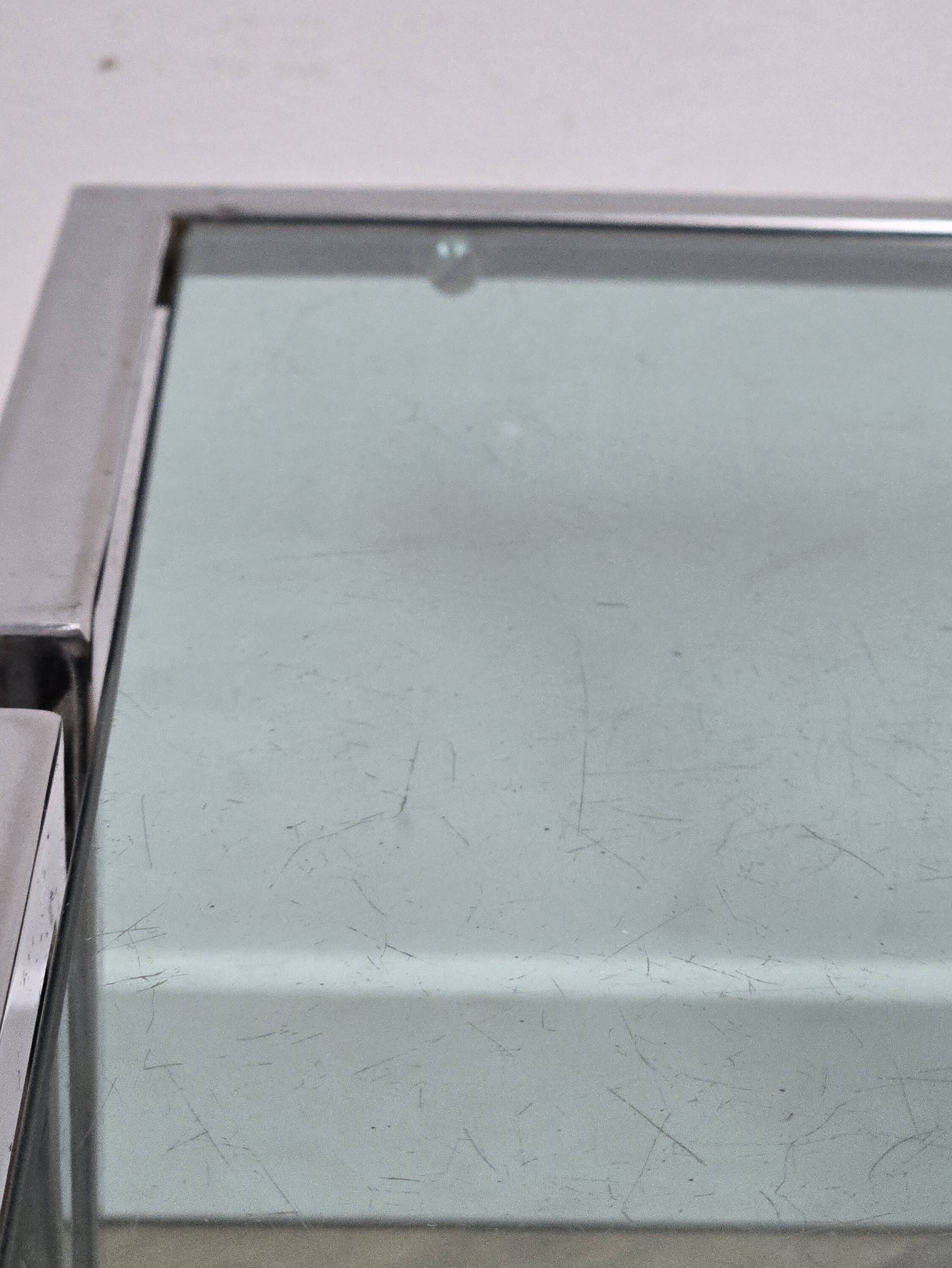 70s chrome coffee table