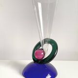 XL Size 1980s Memphis Design Style Glass Vase
