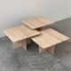Set of three Italian travertine nesting / side tables, 1970s–1980s