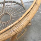 Bamboo and glass coffee table