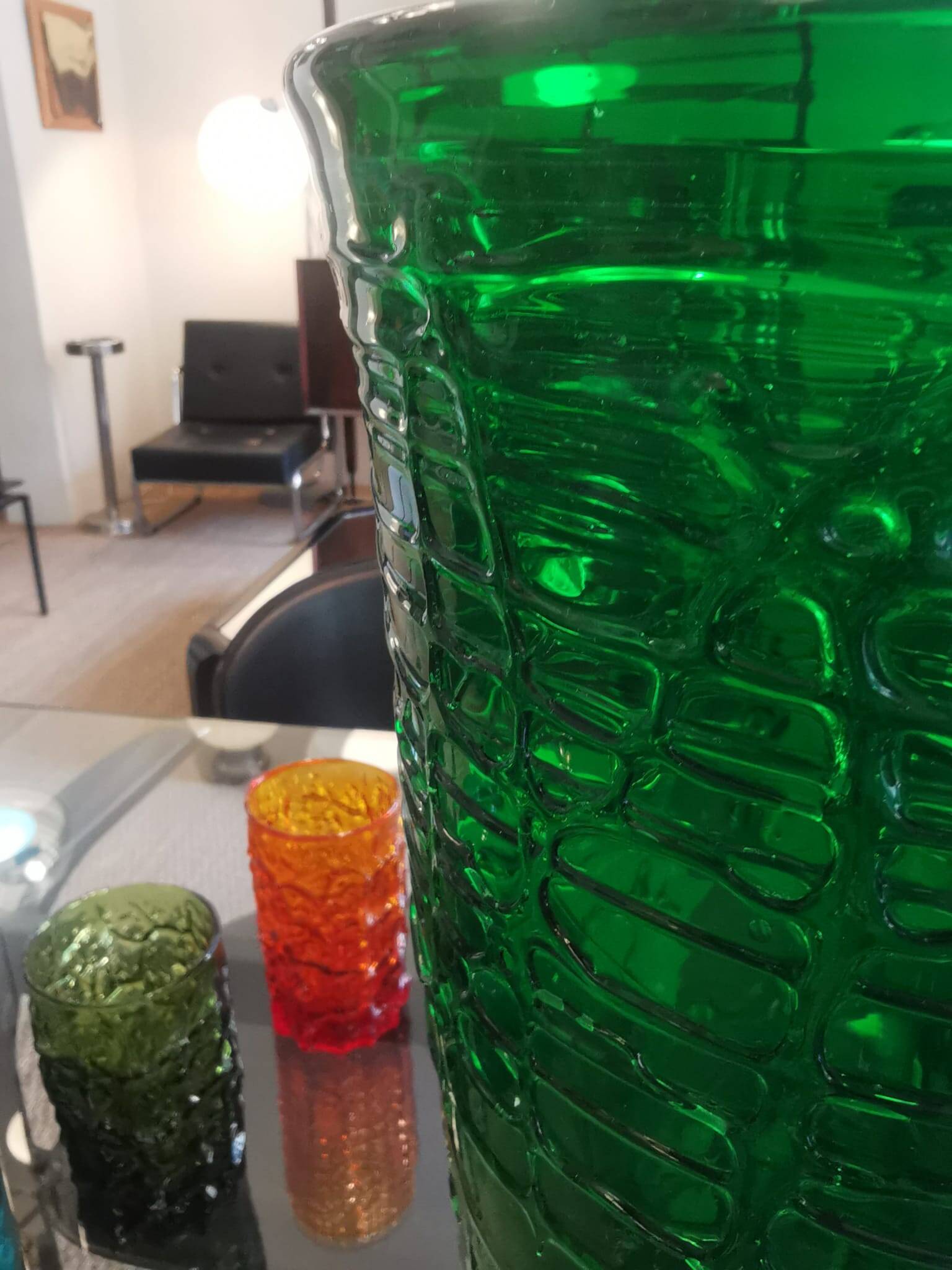 Vintage XXL glass vase with “Croc” print