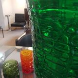 Vase vintage XXL en verre impression "Croco"