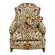 Fauteuil velours fleuri