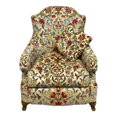 Floral velvet armchair