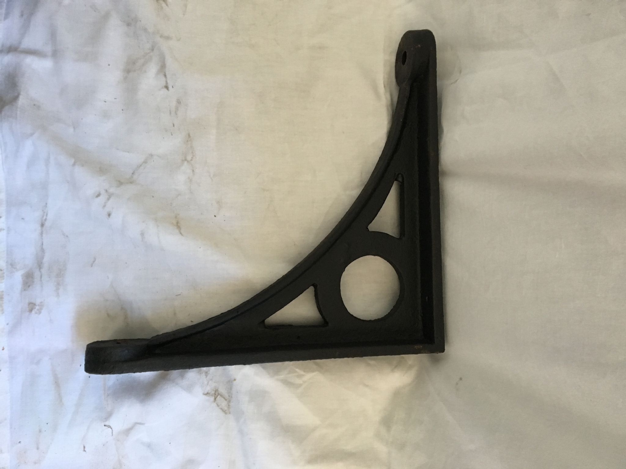 Oak shelf massif year 1940 with cast-iron brackets