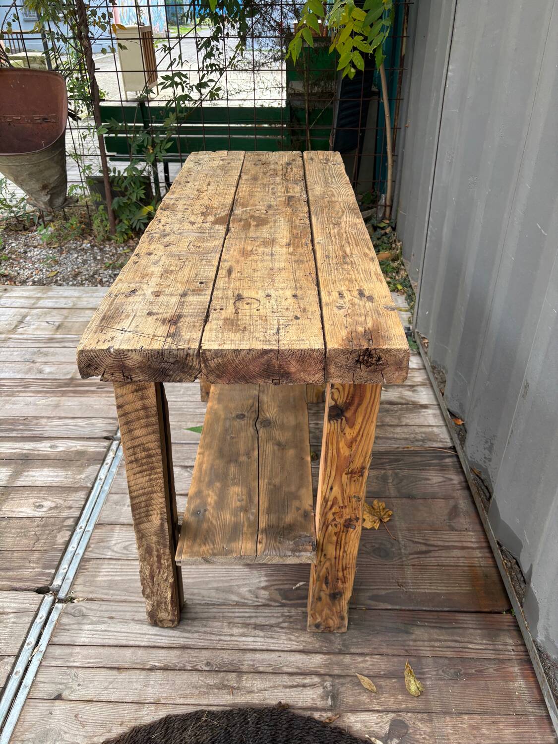 Workbench made of old wood