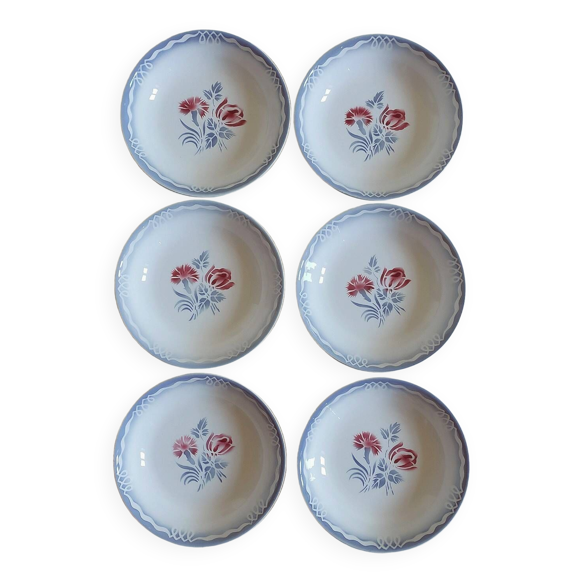 6 Digoin “Juliette” soup plates