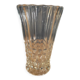 Vase en verre cristal moulé point de diamant