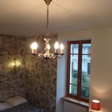 Chandelier with five arms of brushed metal light