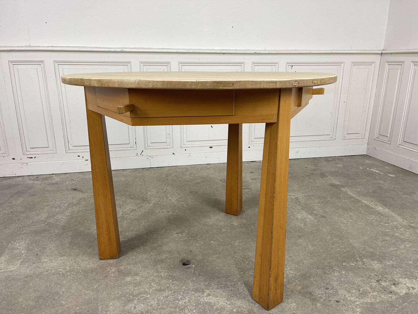1960 tripod table in beech wood