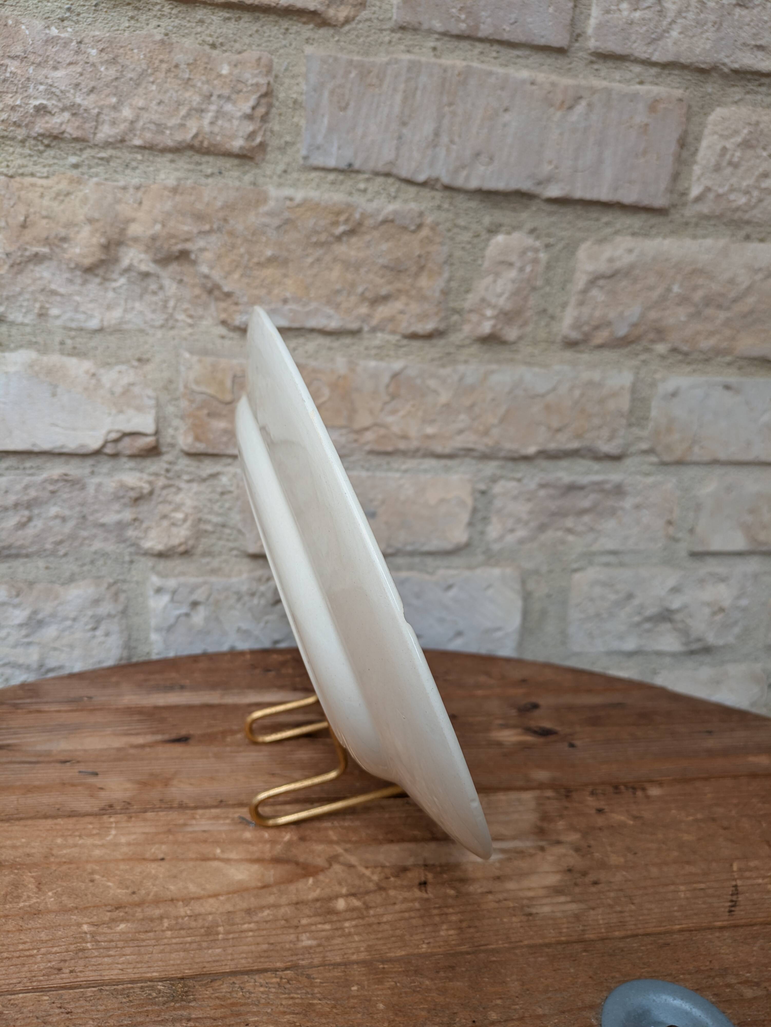 Old oval serving dish, Amiral Creil and Montereau Terre de Fer model