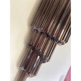 Set of Two Venetian Fumè "Quadriedro" Murano Glass Wall Sconces