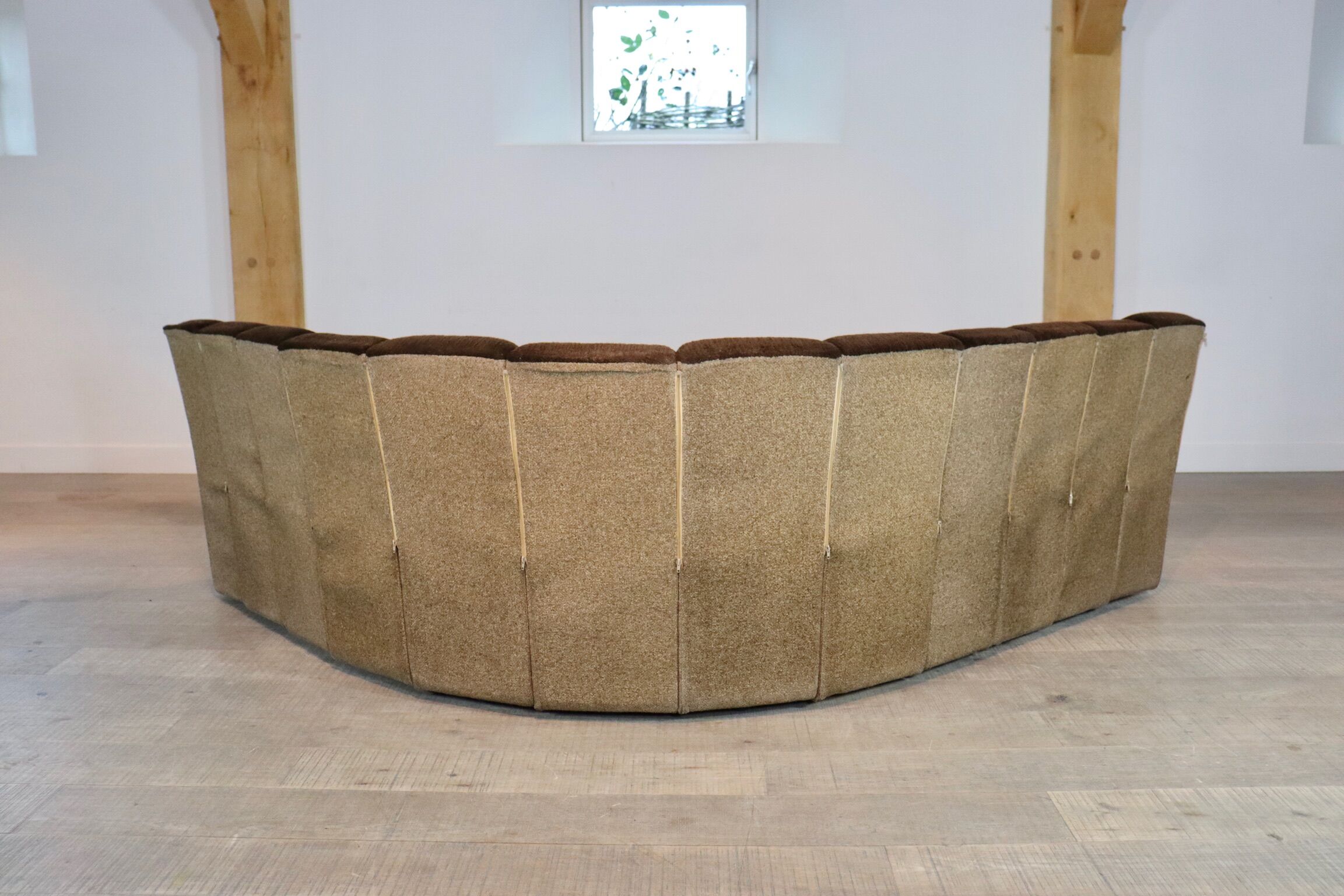 Midcentury seventies ‘snake harmonica’ modular sofa