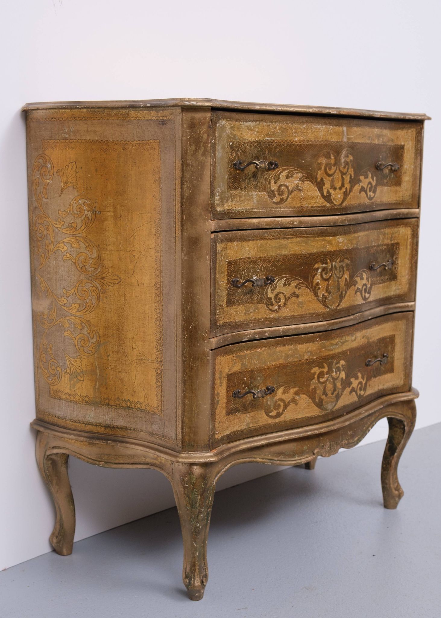Commode florentine vintage en bois italienne des années 1970