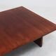 Grande table basse en bambou et bois belge des années 1980
