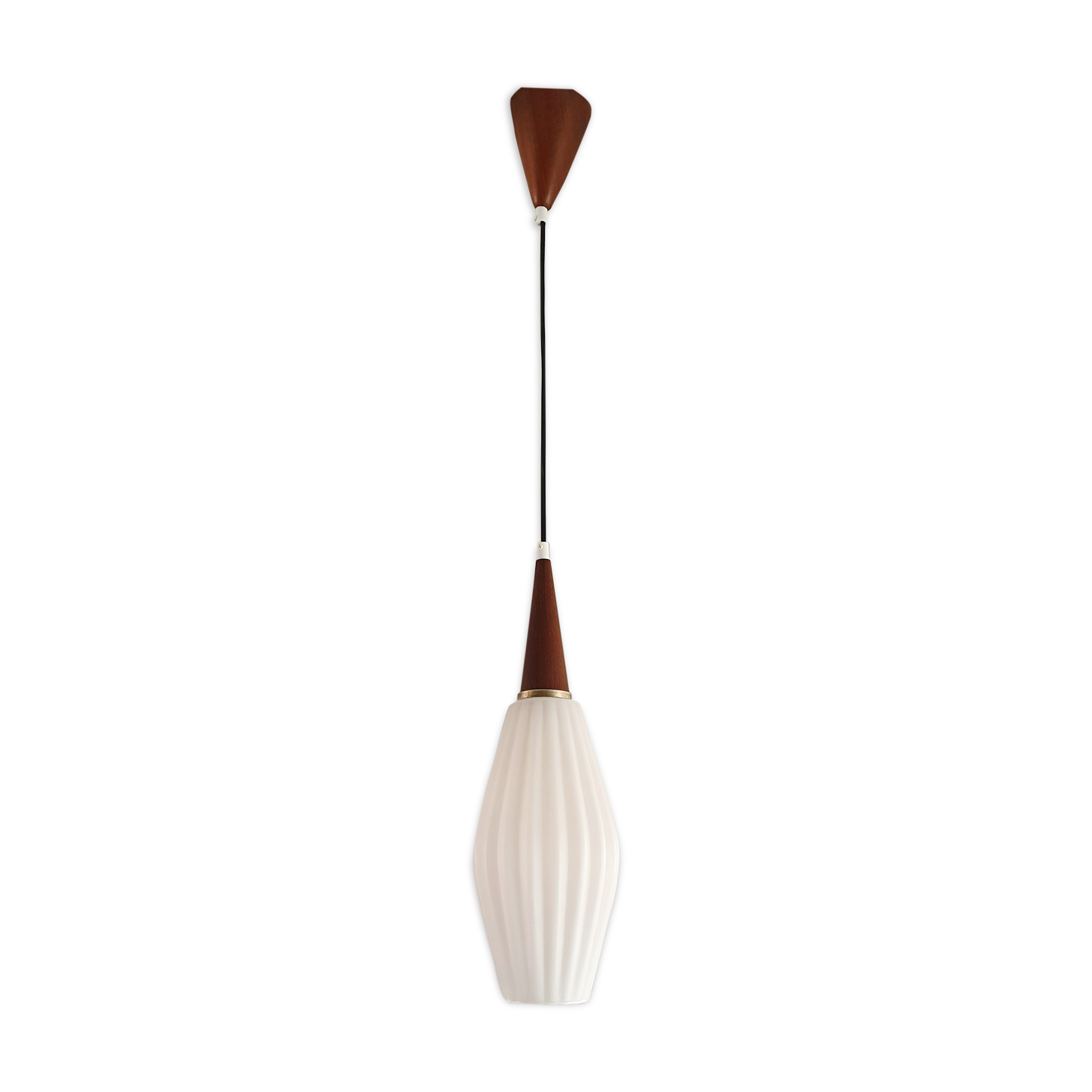 Hanging lamp with teak fixture 70