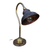 Antique English copper desk lamp