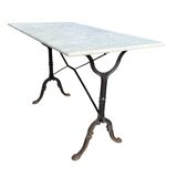60s Parisian cast iron and marble bistro table