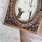 antique carved wooden photo frame