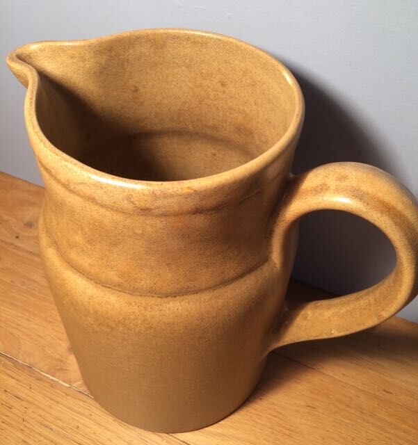 Clear stoneware pitcher