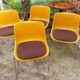 Paire de chaises traineaux Orange