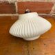 Antique Pendant Lamp Opaline White Saucer Shape Ribbed Vintage
