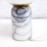 Table lamp in white marble and glass