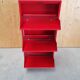 Red metal shoes storage cabinet