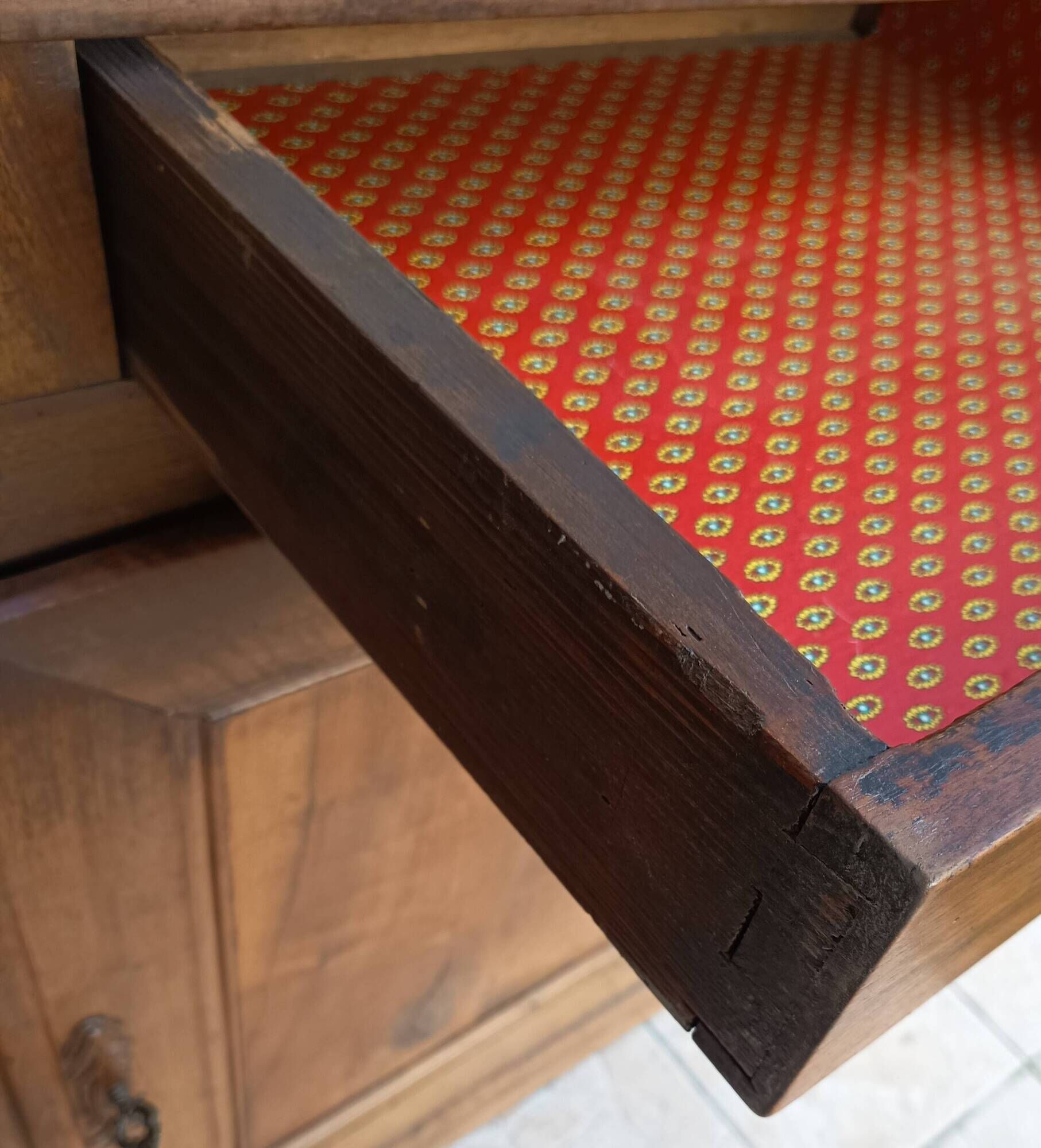 Rustic walnut sideboard