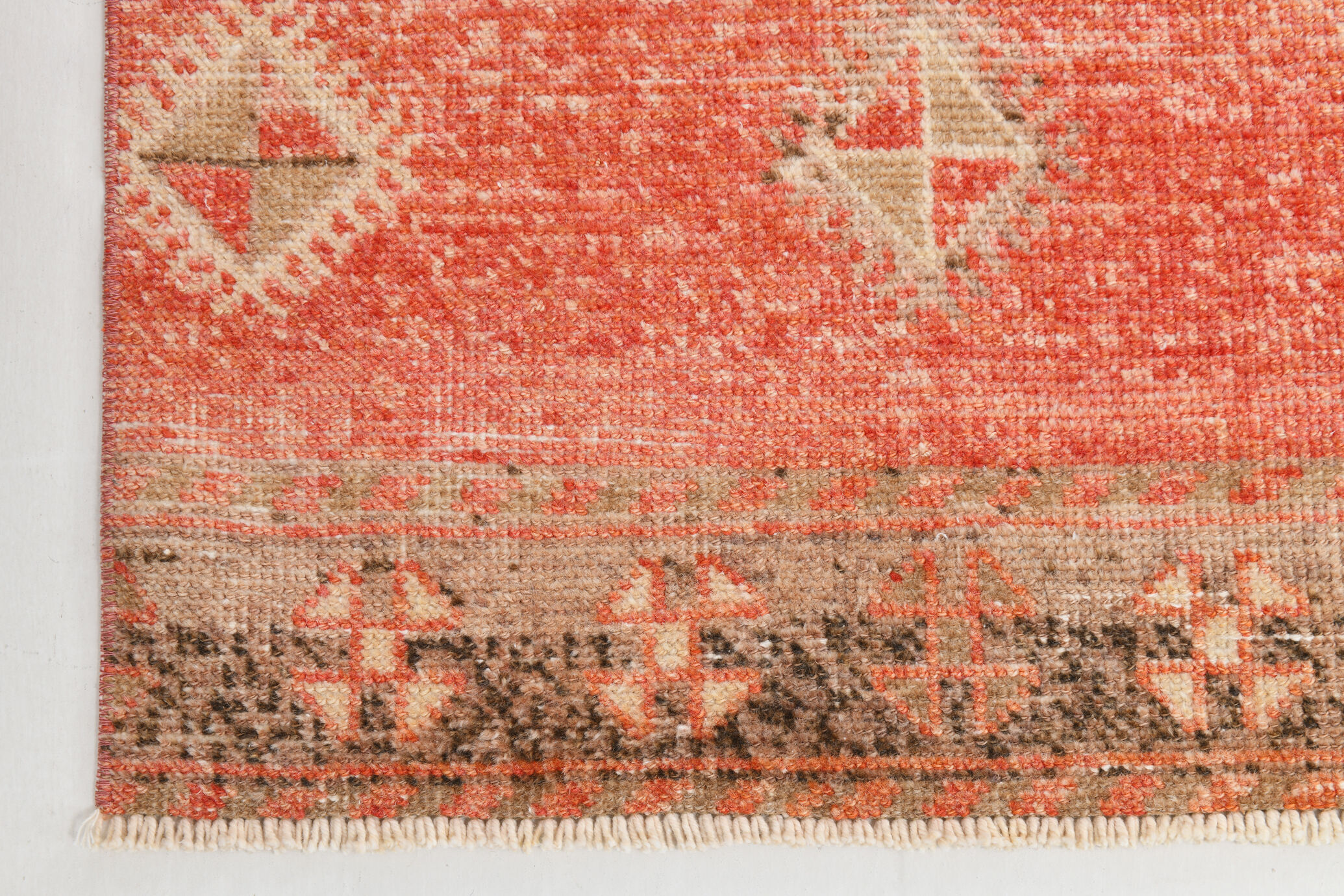 2x12 pale red turkish runner rug, 75x385cm