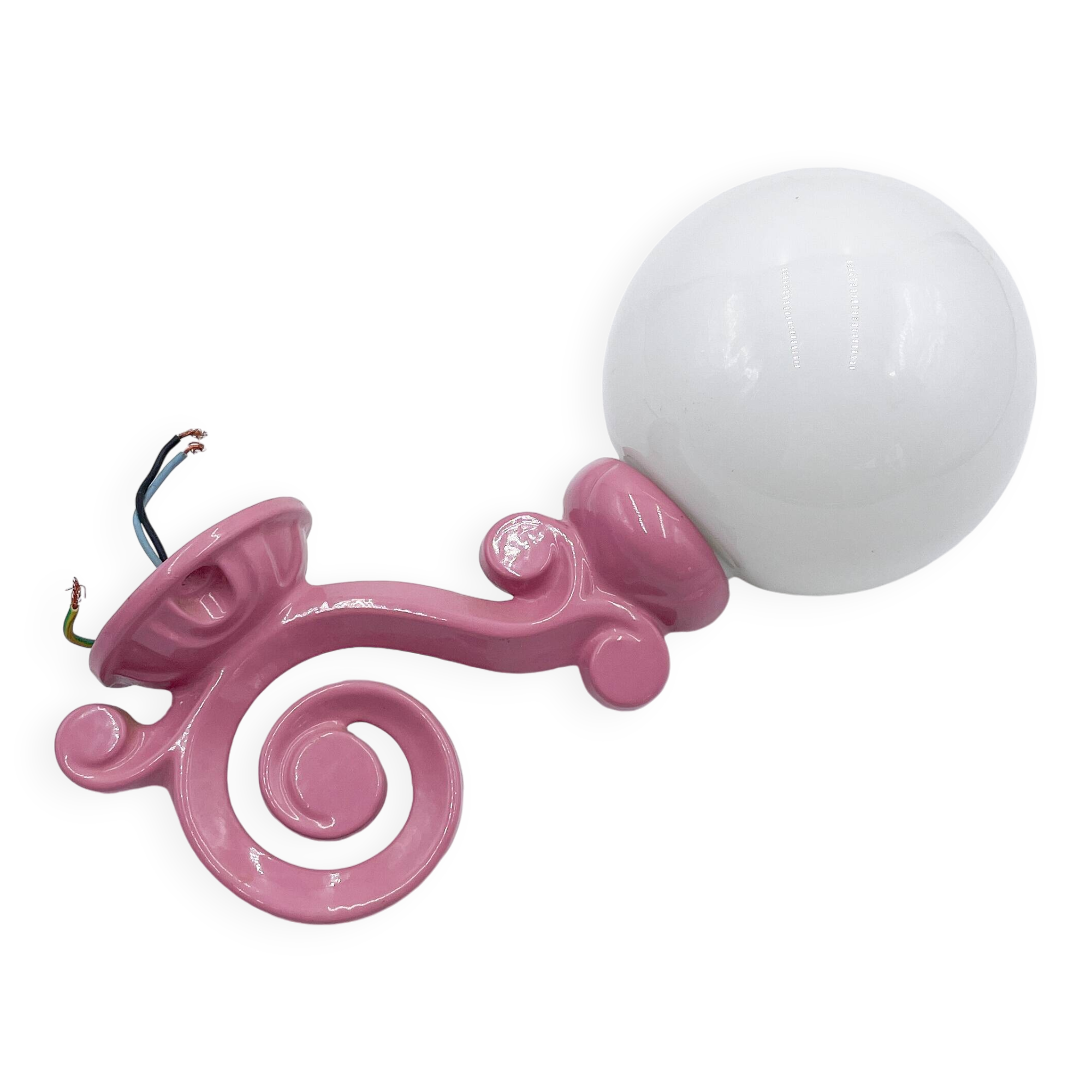 Pink cast iron wall light from the 70s/80s