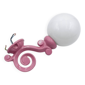 Pink cast iron wall light from the 70s/80s