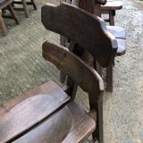 6 brutalist chairs in solid oak