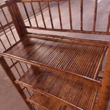 Vintage folding bamboo shelf