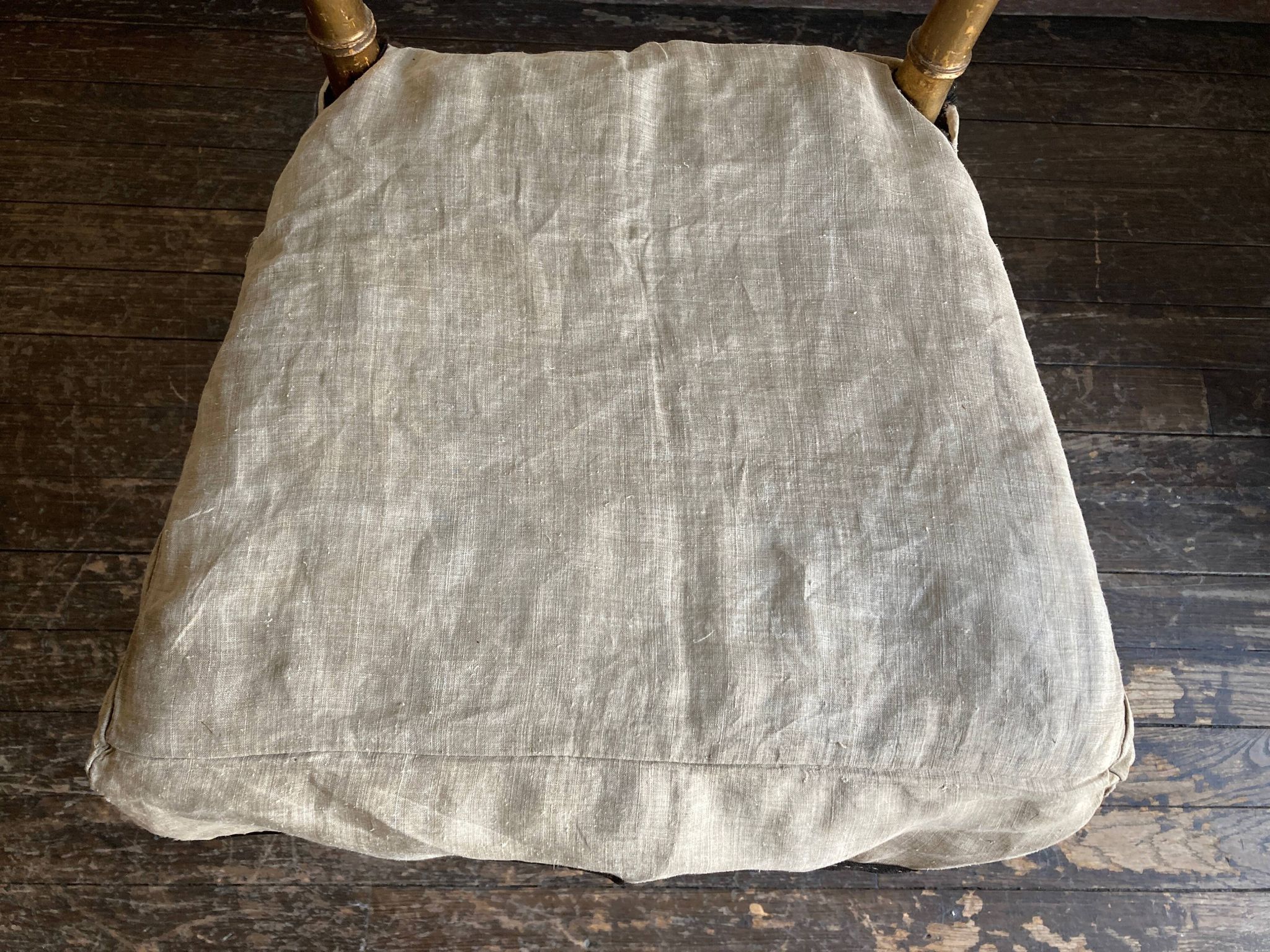 Chair in gilded wood and linen Napoleon III