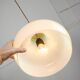 Mid-Century Italian Brass and Yellow Glass Pendant Lamp