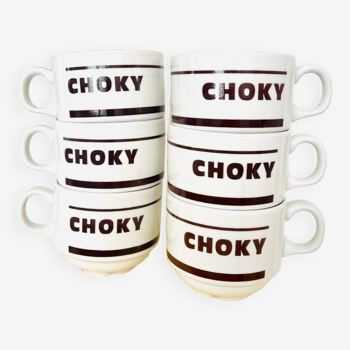 Set of 6 vintage chocolate cups “Choky” Churchill England