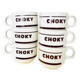 Lot de 6 tasses chocolat vintage « Choky » Churchill England
