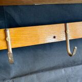 Kitchen shelf French artisanal work vintage 60s solid oak and copper