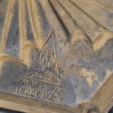 Art nouveau lamp signed Paris Stars 1950 and glass paste