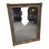 Napoleon III period mirror in wood and gilded and painted stucco, 106x83 cm