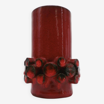 Hans Welling red Ceralux vase - Ceramano 1960