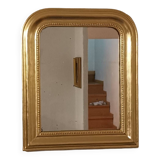 Antique Louis Phillipe mirror gilded with imitation gold copper leaf
